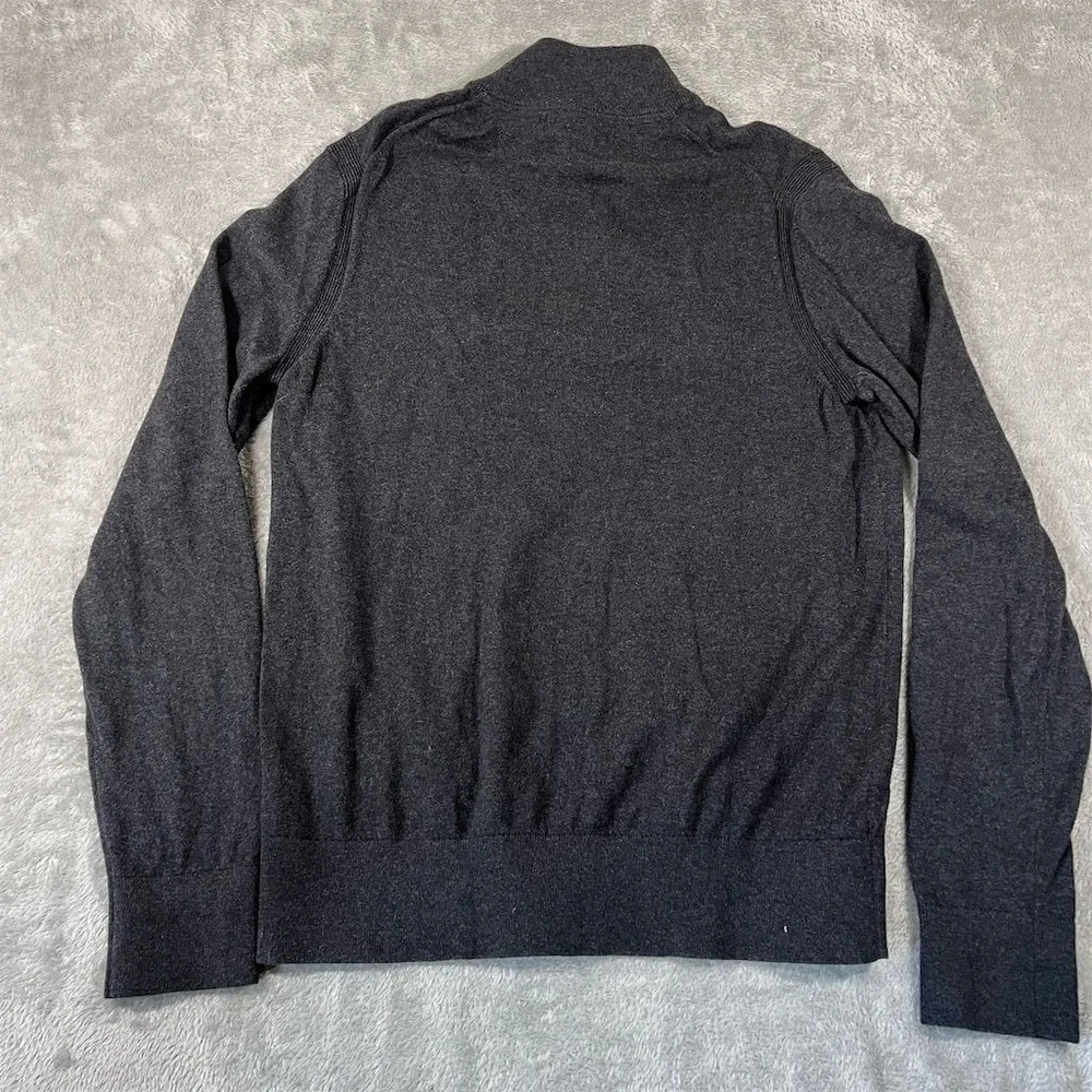 Banana Republic Sweater Men Large Heathered‎ Black Cashmere Blend Mock-Neck
